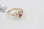 10ct Gold Signet Ring with Ruby and Diamond