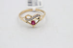 10ct Gold Signet Ring with Ruby and Diamond
