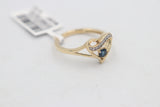 10ct Gold Signet Ring with Sapphire and Diamond