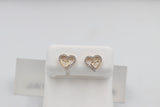 10K Gold Heart Diamond Earrings 0.12ct