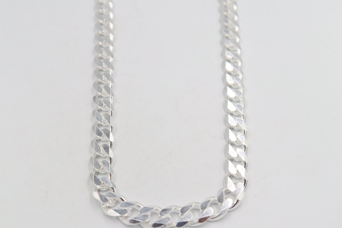 Stg Silver Heavy Curb Link Chain IR15 55cm