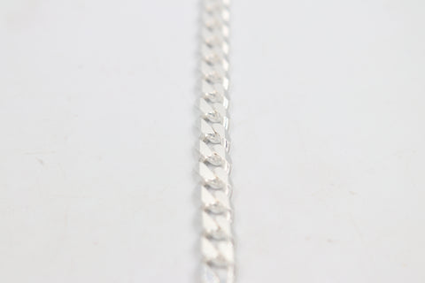 Stg Silver Heavy Curb Link Chain   IR5
