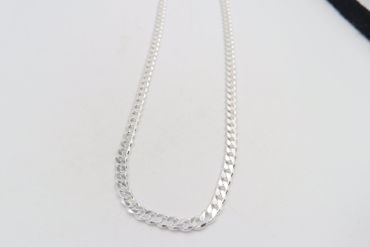 Stg Silver Heavy Curb Link Chain IR49 55cm