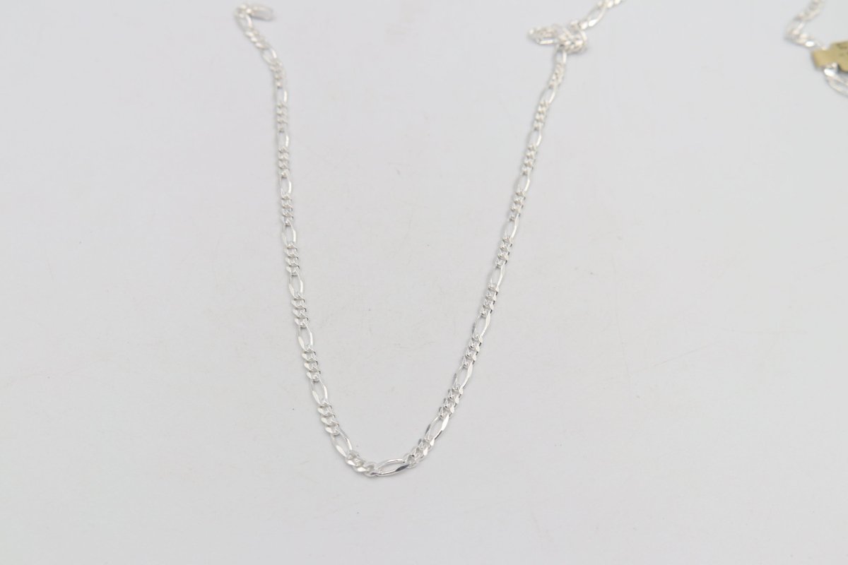 Stg Silver 3:1 Figaro Link Chain IR12