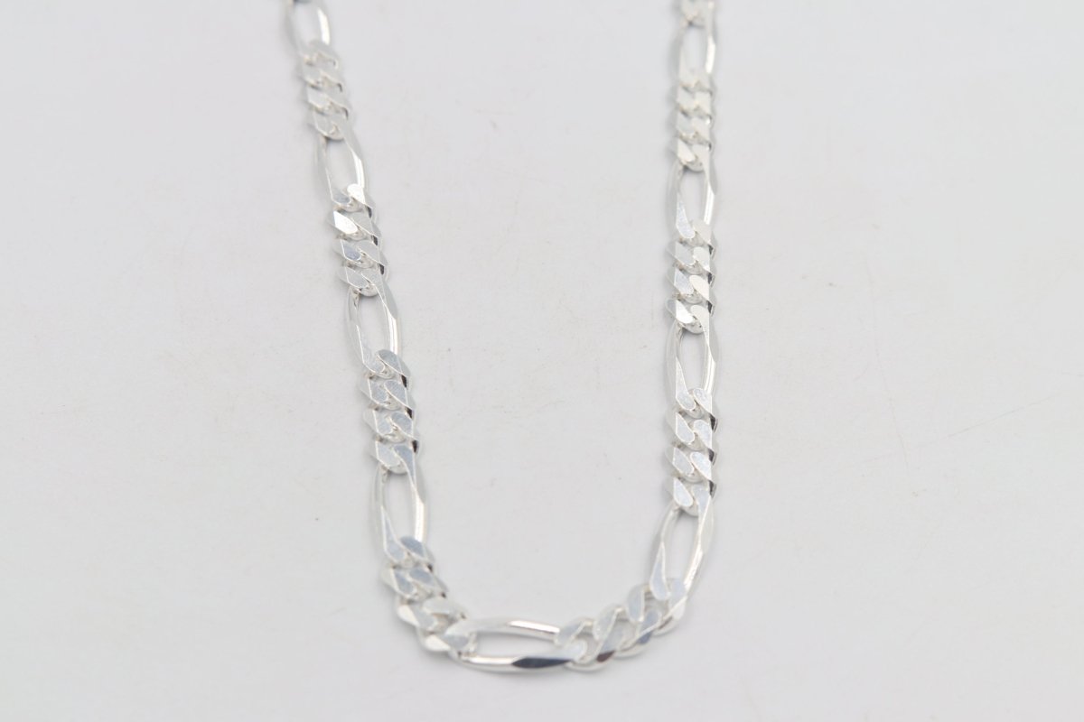 Stg Silver 3:1 Figaro Link Chain IR19