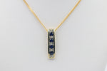 9ct Gold Genuine sapphire & Diamond  Pendent
