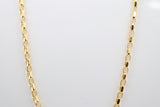 9ct Gold Oval Diamond Cut Beclcher Chain 50cms