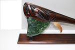 Wooden Tewha Tewha with Greenstone