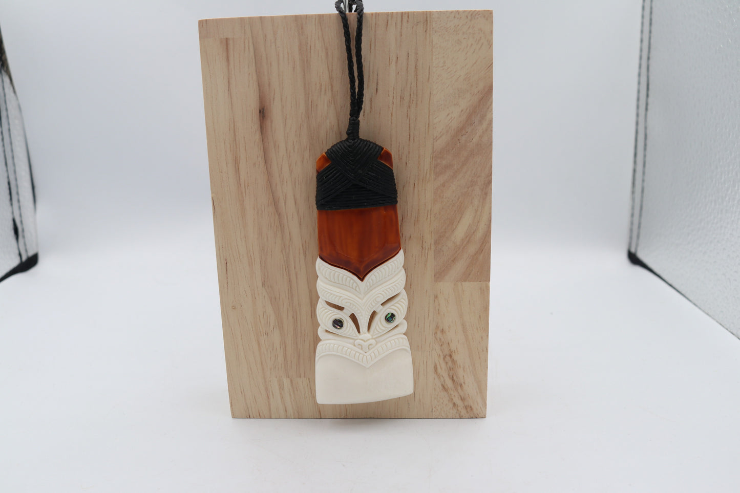 Bone Toki Pendant with Tiki face BT010