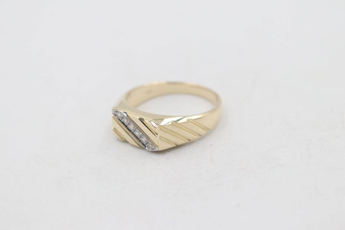 9ct Gold Mens CZ ring – Stonex Jewellers - Main Image