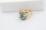 9ct Gold Trio Set with Syn Emerald and CZ