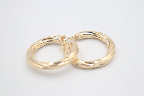 9ct Gold Fancy Twist Hoop Earrings
