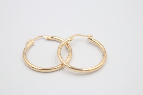 9ct Gold Plain Hoop Earrings