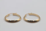 9ct Gold Round Knife edge Hoops