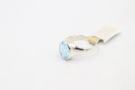 Stg Silver Blue Topaz Ring with Dolphin Etching