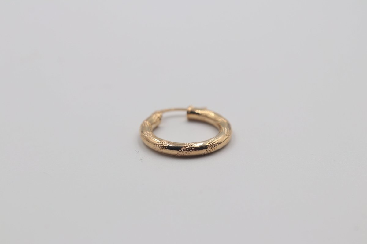 9ct Gold Tiger Stripe Pattern Hoops
