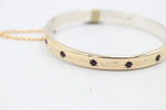 9ct Gold on Silver Bangle with Garnets
