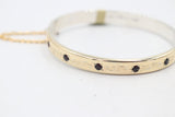 9ct Gold on Silver Bangle with Garnets