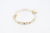 9ct Gold on Silver Bangle with sapphire