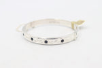 Sterling Silver Snap Bangle with Sapphire