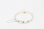 Sterling Silver Snap Bangle with Sapphire