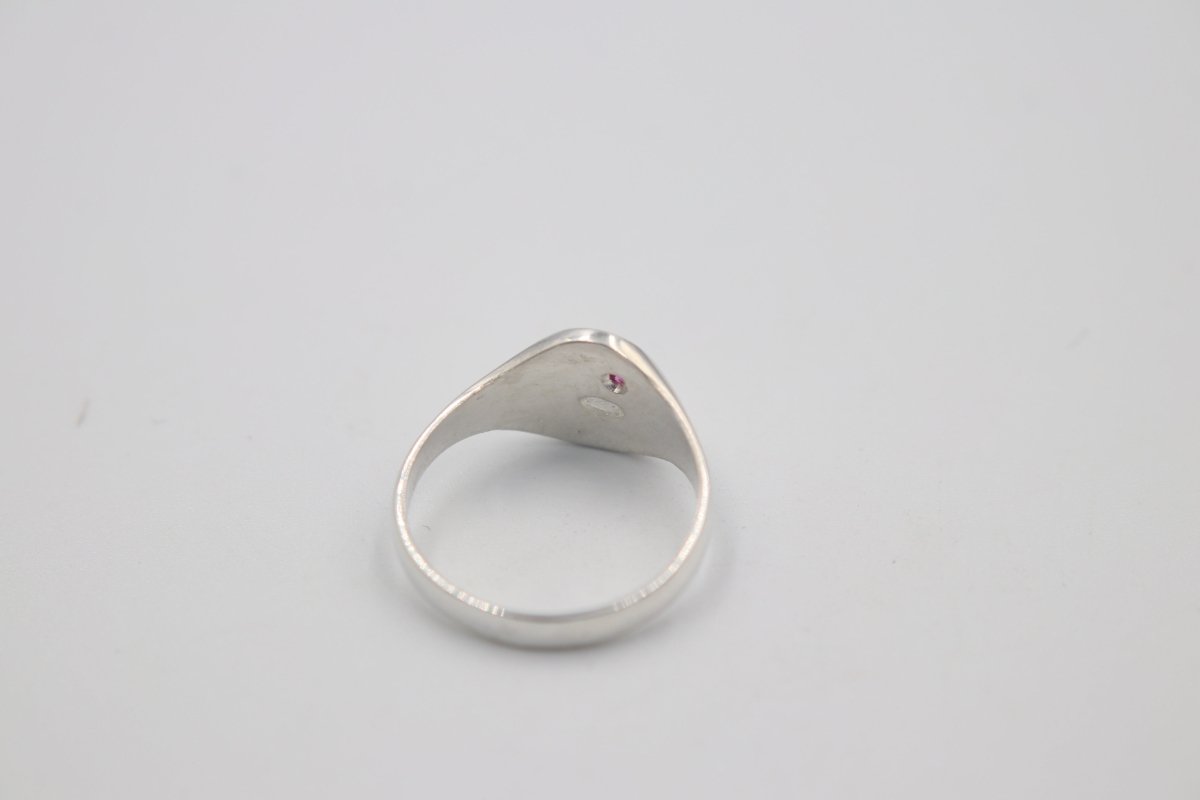 Stg Silver Girls Oval Signet Ring