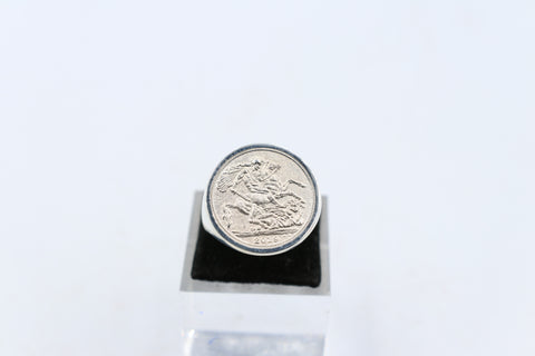Stg Silver Half Sovereign Replica Ring