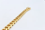Gold Plated  Heavy Curb link Bracelet 23cm GP06