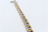 Gold Plated & Stainelss Steel Heavy Curb link Bracelet 23cm GP07