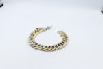 Gold Plated & Stainelss Steel Heavy Curb link Bracelet 23cm GP07