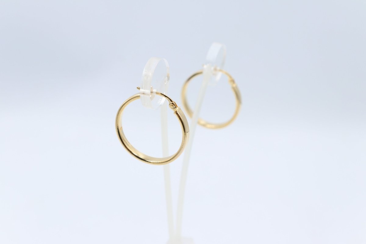 9ct Gold Wide Plain Polished square Hoop Earrings