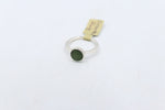 Stg Silver Ladies Ring with Greenstone