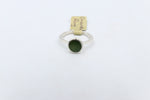 Stg Silver Ladies Ring with Greenstone