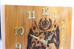 Solid RIMU Wood Tongan Emblem Clock