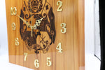 Solid RIMU Wood Tongan Emblem Clock