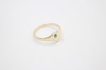 9ct Gold Girls Signet Ring with Emerald