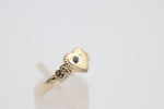9ct Gold Girls Signet Ring with sapphire