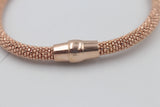 Rose Plated on Stg Silver Magnetic Clasp Bracelet