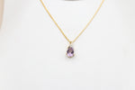 9ct Gold Genuine Amethyst Pendent D8736