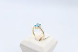 9ct Gold Blue Topaz And Diamond ring