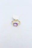 9ct Gold Amethyst And Diamond ring
