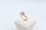 9ct Gold Amethyst And Diamond ring