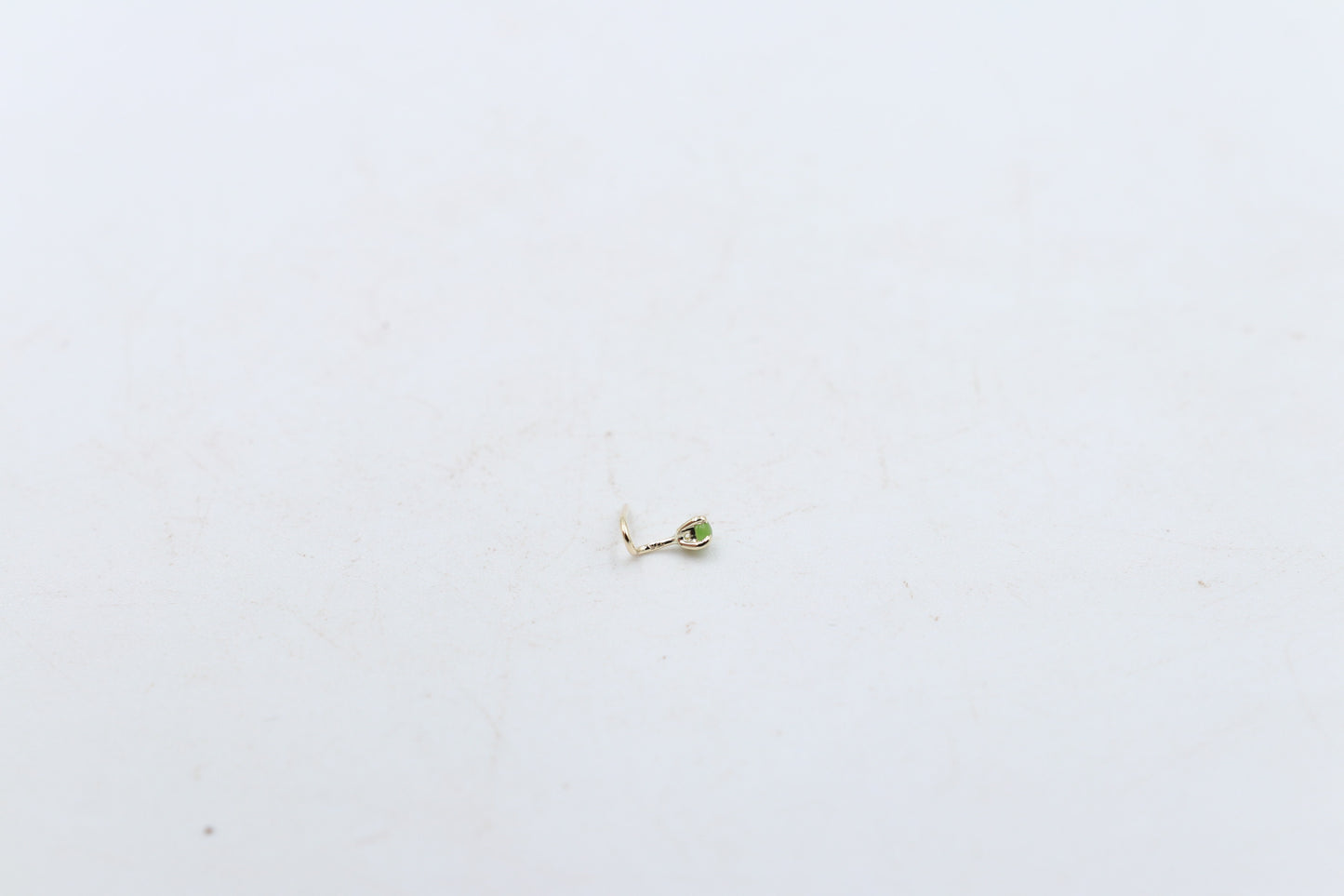 9ct Gold Genuine Greenstone Nose Stud 2mm