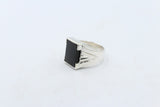 Stg Silver Ring with Onyx 489ALX