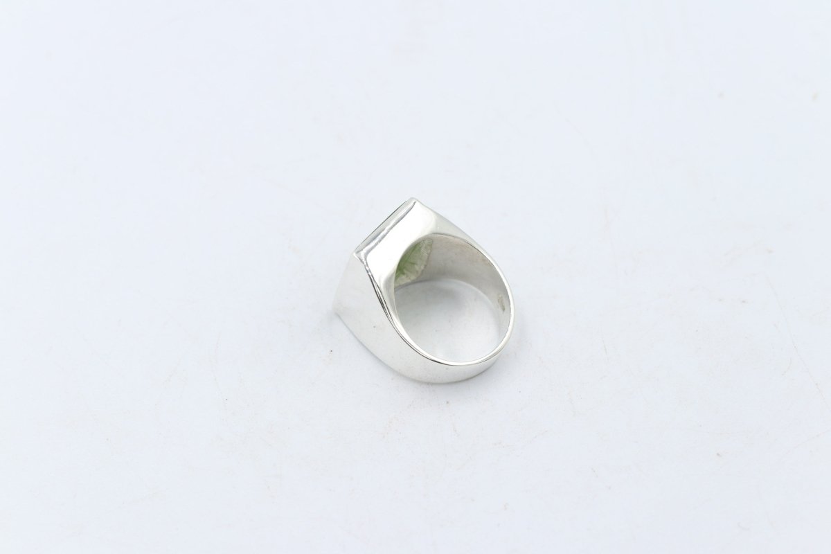 Stg Silver Ring with New Zealand Greenstone 331ALX