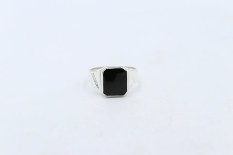 Stg Silver Ring with Onyx STG101