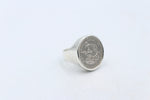 Stg Silver Heavy New Zealand Shilling Coin Ring