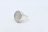 Stg Silver Heavy New Zealand Shilling Coin Ring