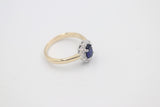 9ct Gold Syn Saphhire & CZ ring