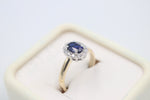 9ct Gold Syn Saphhire & CZ ring